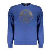 North Sails Blå Långärmad Sweatshirt med Tryck Blue, Herr