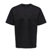 Only & Sons Casual T-shirt för män Black, Herr