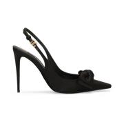 Dolce & Gabbana Svarta Ballerinaskor med rosett Black, Dam