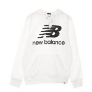 New Balance Essentials Stacked Logo Hoodie Vit White, Herr