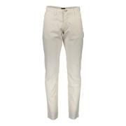 Gant Beige Herrbyxor 4 Fickor Knapp Dragkedja Logo Beige, Herr