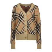 Burberry Rutig Cardigan med V-ringning Multicolor, Dam