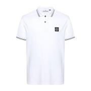 Stone Island Vit Ekologisk Bomull Polotröja White, Herr