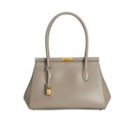 Dolce & Gabbana Beige Axelväska Elegant Stil Gray, Dam