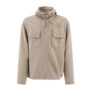 C.p. Company Borstad Diagonal Fleece Huva Tröjor Jackor Beige, Herr