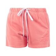 Autry Bomullsshorts med elastisk midja och logodetaljer Pink, Dam