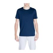 Peuterey Blå Bomull Crew Neck T-shirt Blue, Herr