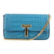 Tom Ford Mini Crocco Print Väska Blue, Dam