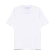 Brunello Cucinelli Vit Crew Neck T-shirt Elegant Print White, Herr