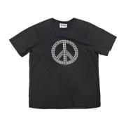 Moschino Freds Symbol Bomull T-shirt med Strass Black, Dam