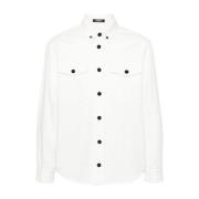 Versace Denim Skjorta Bianco Aw24 White, Herr