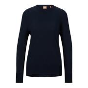 Hugo Boss Round-neck Knitwear Blue, Herr