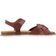 Geox Leuca Flat Sandals Brown, Dam