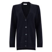 Kangra Blå V-ringad Kashmir Ull Cardigan Blue, Dam