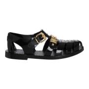 Moschino Rem Stängning Slät Jelly Sandaler Black, Herr