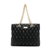 Elisabetta Franchi Quiltad Svart Shopper Väska Black, Dam