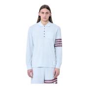 Thom Browne Signatur Four-Bar Polo Shirt Gray, Herr