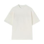 Jil Sander Vit Logotyp Tryck Bomull T-shirt Beige, Herr