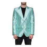 Dolce & Gabbana Mintgrön Silkes Slim Fit Blazer Green, Herr