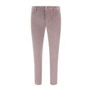 Hand Picked Corduroy Straight Byxor med knappstängning Pink, Herr