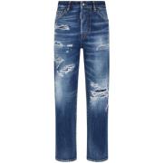 Dsquared2 Blå Denim Straight Leg Jeans Blue, Dam