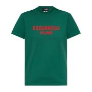 Dsquared2 T-shirt med logotyp Green, Dam