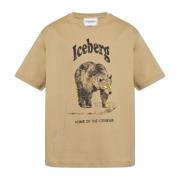 Iceberg T-shirt med tryck Beige, Herr