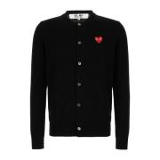 Comme des Garçons Play Stiligt Stickat Sortiment Black, Herr