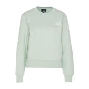 A.p.c. Broderad Logotyp Rund Hals Sweatshirt Green, Dam