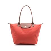 Longchamp Röd Canvas Vikbar Topp Handväska Red, Dam