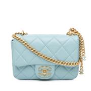 Chanel Vintage Pre-owned Laeder crossbodyvskor Blue, Dam