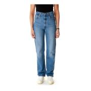 Levi's Ribcage Straight Fit High Waist Jeans Blue, Dam