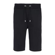 Balmain Bomullsshorts med flocked Paris-logotyp Black, Herr