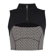 Balmain Sleeveless Tops Black, Dam