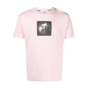 Stone Island Avslappnad Bomull T-shirt Pink, Herr