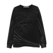 Alexander Wang Svart Crew Neck Långärmad T-shirt Black, Herr