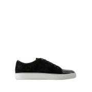 Lanvin Svarta Lädersneakers - Topp Snören Black, Herr