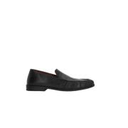 Marsell Svart läderloafer med draperad profil Black, Herr