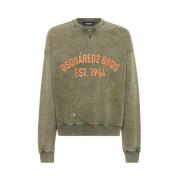 Dsquared2 Vintage Universitetsstil Sweatshirt Green, Herr