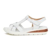 Cesare Gaspari Urban Läderplattforms Sandaler White, Dam