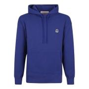 Valentino Garavani Signatur Bomulls Sweatshirt i Blå Blue, Herr