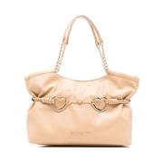 Love Moschino Stilren Marrone Axelväska Beige, Dam