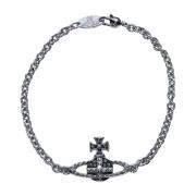 Vivienne Westwood Kristall Orb Relief Armband Gray, Herr