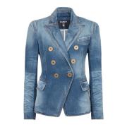 Balmain Denimjacka med 6 knappar Blue, Dam