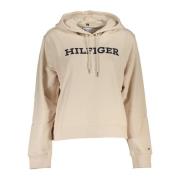 Tommy Hilfiger Beige huvtröja med broderad logotyp Beige, Dam