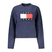 Tommy Hilfiger Blå Damtröja Långärmad Broderad Blue, Dam