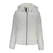 Tommy Hilfiger Vit Huva Jacka med Logotyp White, Dam