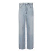 Agolde Breda ben hög midja lös passform jeans Blue, Dam