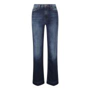 7 For All Mankind Utställda Jeans med knapp och dragkedja Blue, Dam