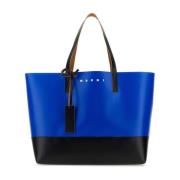 Marni Snygg Two-tone PVC Shopping Bag Blue, Herr